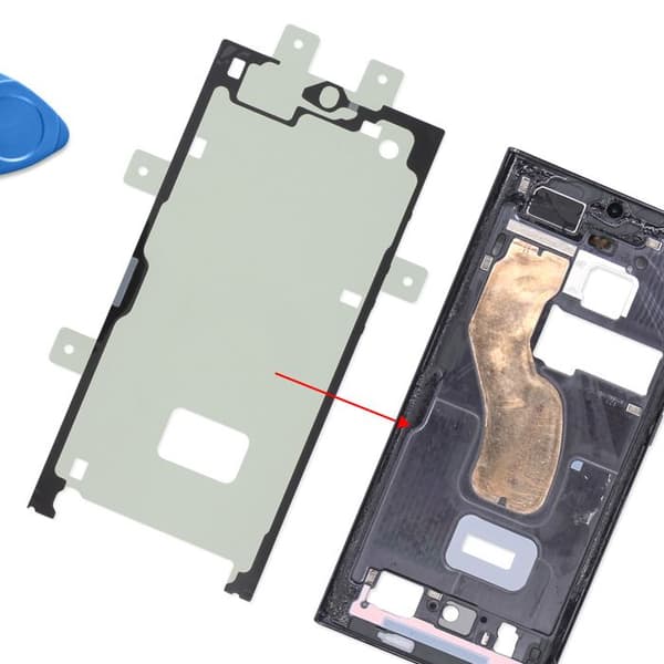 Skærmklæbemiddel til Galaxy S23 Ultra Service Pack med Samsung Montering Kit Sort / Grøn Grön