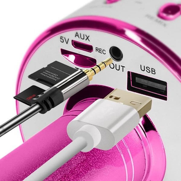 Mikro Karaoke Bluetooth Högtalare med inbyggda multifunktionsknappar Fuchsia Rosa