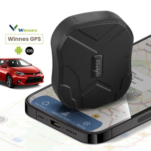 GPS-tracker til køretøjer og bil tyverialarm 4G magnetisk TKSTAR sort