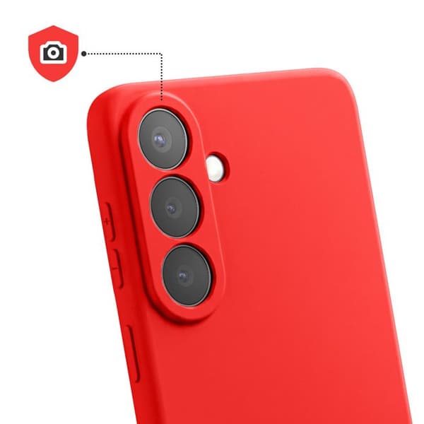 Silicone Soft-Touch-fodral för Galaxy S26 med röd mikrofiberfoder Röd