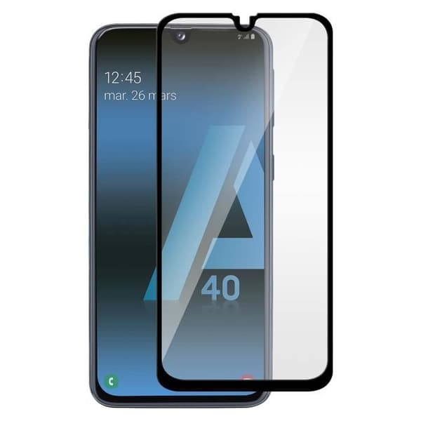 Skyddande skärmskydd - Samsung - Galaxy A40 - Härdat glas - Ultraresistent - Svart Svart