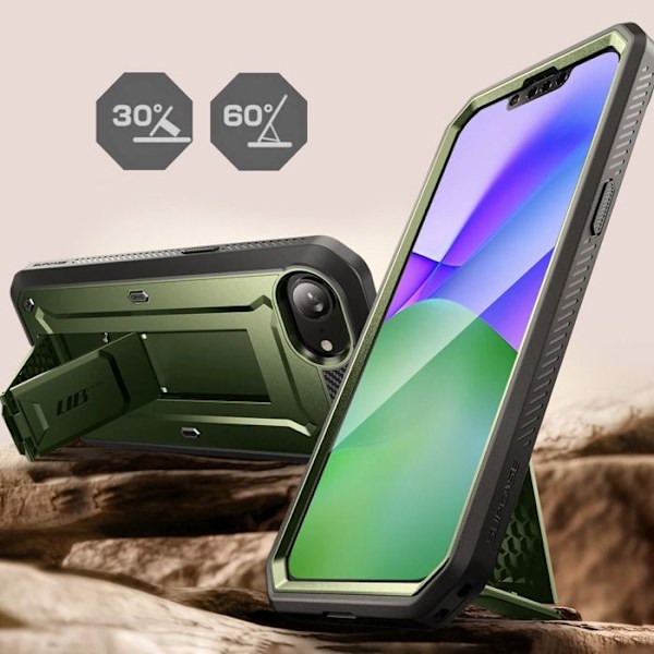 Coque integreret til iPhone 16e stødabsorberende med kickstand støtte Supcase grøn Grön