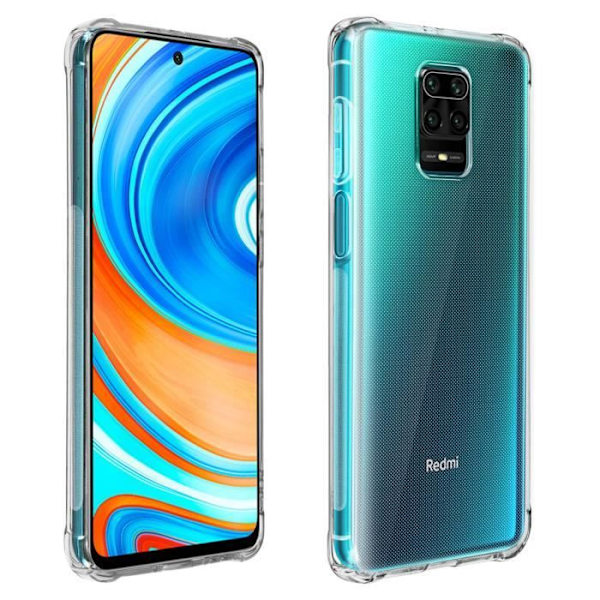 Coque - ILMOITTAKAA - Xiaomi Redmi Note 9S/9 Pro/9 Pro Max - Pehmeä - Läpinäkyvä Valkoinen - Iskusuojus Klar vit