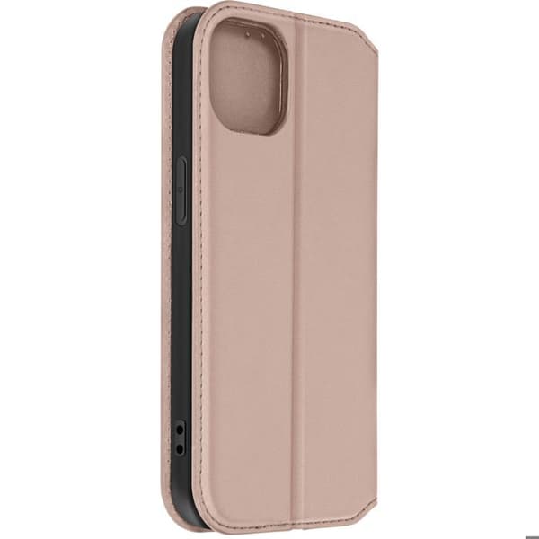 Cover til iPhone 15 Plus Kortholder Video Support Magnetic Flip Pink Ros