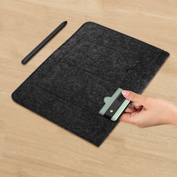 Pochette - AVIZAR - 11'' - Sort - Filtfelt - Blødberøring Svart