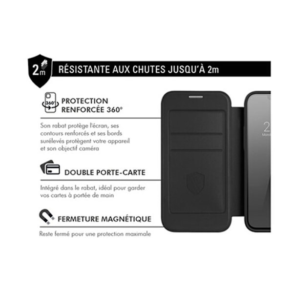Forcecase Folio mobiltelefon etui MED Magsafe TIL IPHONE 16 Pro Max Sort