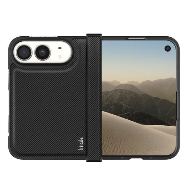 iPhone Duo Stødabsorberende Cover Ruiyi Læder Effekt Carbon Mønster iMak Sort Svart