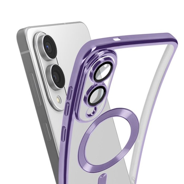 Coque MagSafe til Samsung Galaxy S25 Edge Silikone Kontur Krom Lilla Lila