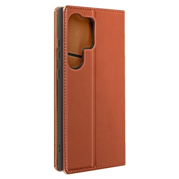 Etui til Samsung Galaxy S24 Ultra - AVIZAR - Ægte læder - Brun - Kortholder kastanj