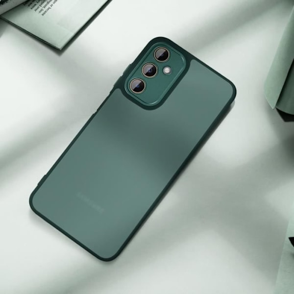 Etui - AVIZAR - Samsung Galaxy A05s - Gennemskinnelig røget bagside - Beskyttet kamerablok - Mørkegrøn Grön