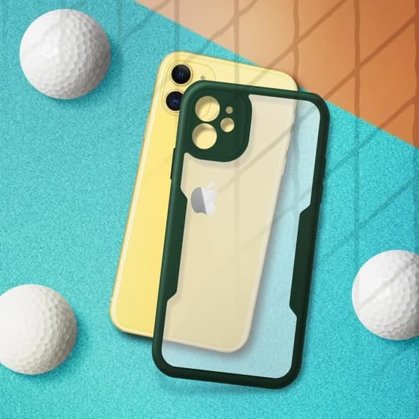 Helt cover - AVIZAR - iPhone 11 - Plexiglas bagside - Polymer front - Forstærkede hjørner Grön