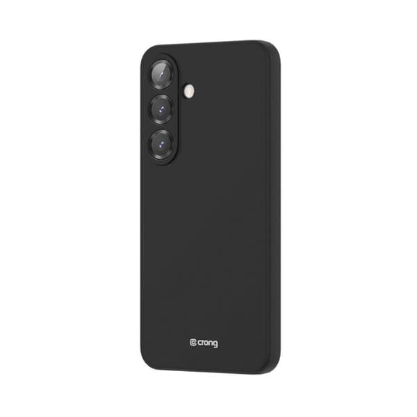 Skal - CRONG - Samsung Galaxy S25+ - Flexibelt silikon - Mikrofiberfoder - Heltäckande skydd Svart