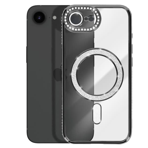 Coque Magsafe - AVIZAR - iPhone 16e - Sort - Strassé - Elegant beskyttelse Svart