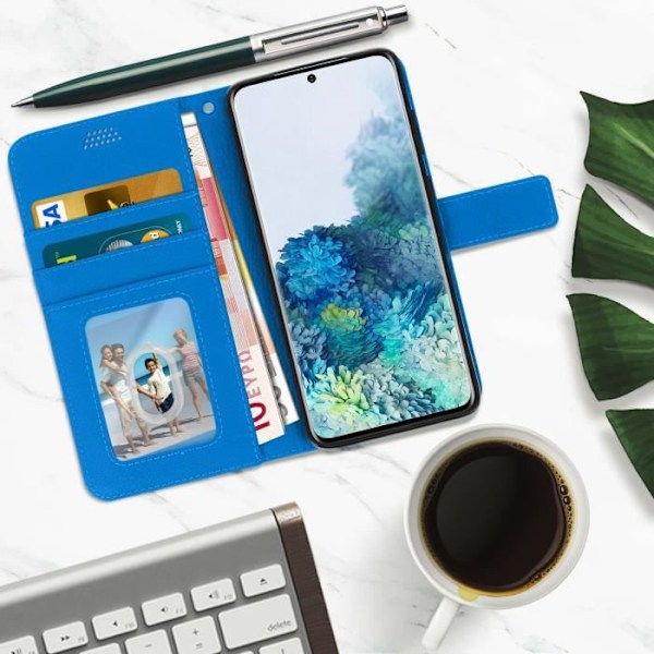 Housse Folio - AVIZAR - Samsung Galaxy S20 - Silikoni geeli - Magneettinen - Sininen Blå