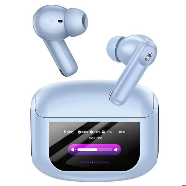 Trådløse høretelefoner - HOKO - Ukendt model - Bluetooth 5.4 - ANC & ENC - Taktile LED-etui, 35 timer Blå