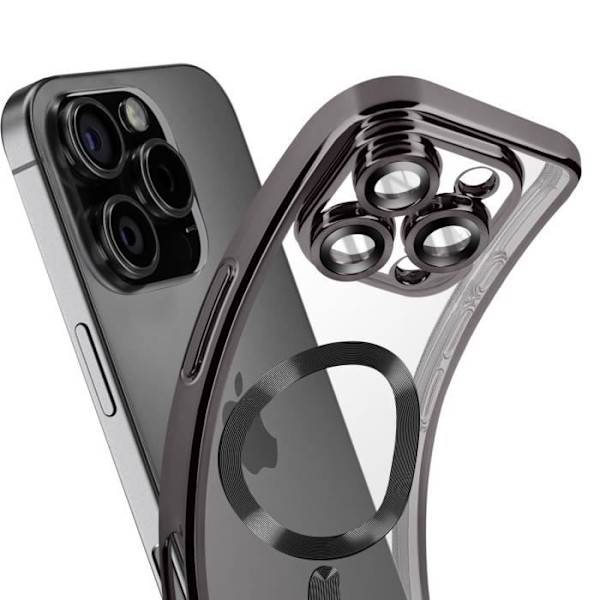 Coque MagSafe til iPhone 16 Pro Max Silikone Kontur Krom Sort Svart