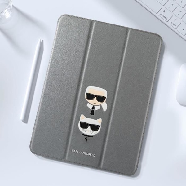 Etui til iPad Pro 12.9 og Pro 12.9 2017 Flip Multiposition Holder Karl Lagerfeld Grå Grå