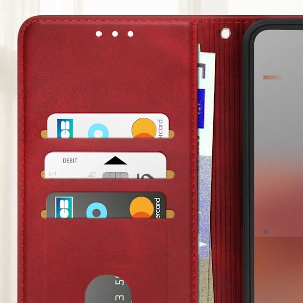 Kansio Nothing Phone 3a Pro Klippa Tuki Lompakko Punainen Röd