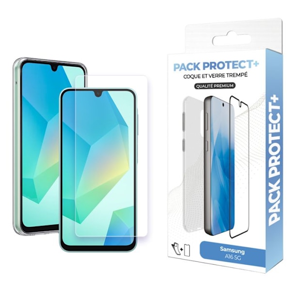 Galaxy A16 Suojapaketti, Pehmeä TPU Kuori ja 7H Karkaistu Lasi Moxie Läpinäkyvä Vit