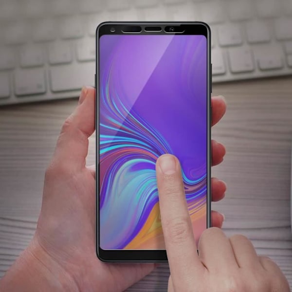 Suojaelokuvan - Samsung - Galaxy A9 2018 - Karkaistu lasi - Musta - Naarmunkestävä Svart