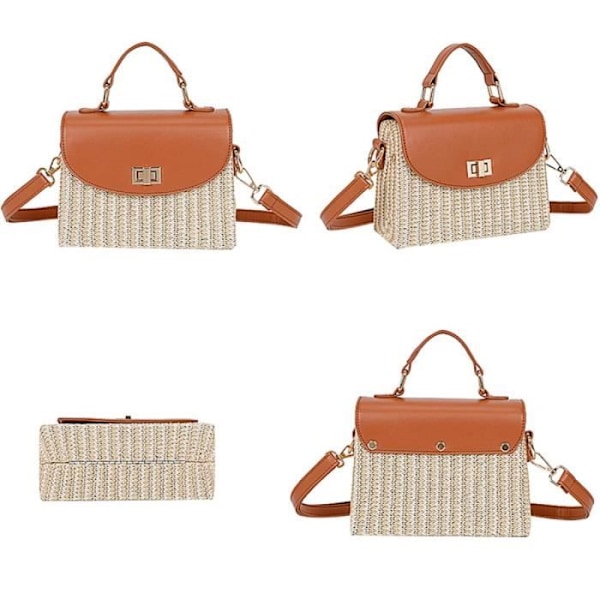 Chic Kaksivärinen Olkalaukku Naisille Gallantry Ruskea Beige