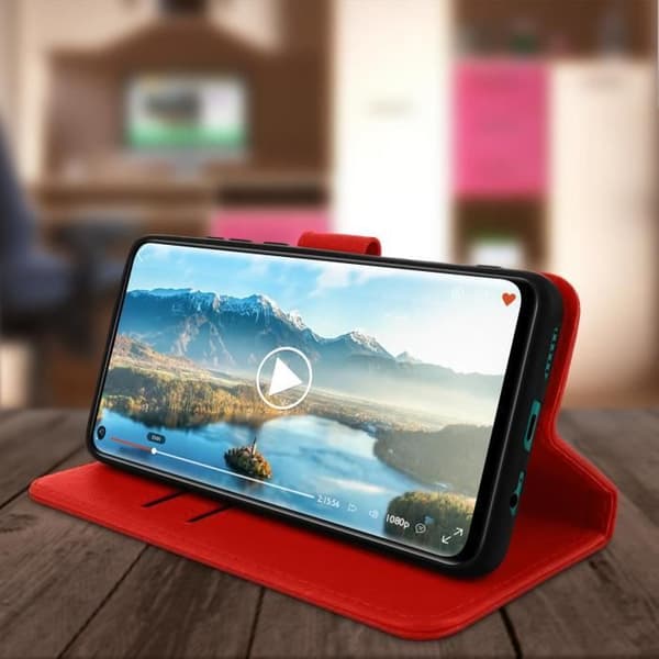 Xiaomi Redmi Note 9 Fodral - AVIZAR - Heltäckande korthållare Stativfunktion - Röd Röd