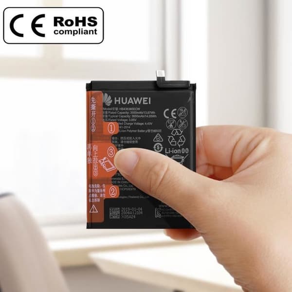 Intern batteri - HUAWEI - P30 - 3650mAh - Sort - Lithium Ion Svart
