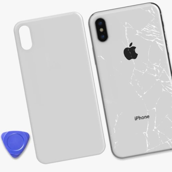 Ersättningsglas bak till Apple iPhone X Silver Grå