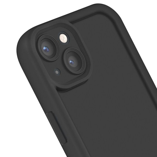 Silicone Soft Touch-fodral för iPhone 13 med upphöjda kanter i svart Svart