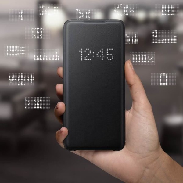 Etui - Samsung - Galaxy S20 Ultra - Gennemsigtig Klap - Led View Cover - Sort Svart