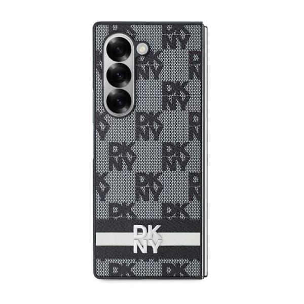 Coque - DKNY - Galaxy Z Fold6 - Elegant - Mønstre i Tern og Striber - Antiskrid Svart
