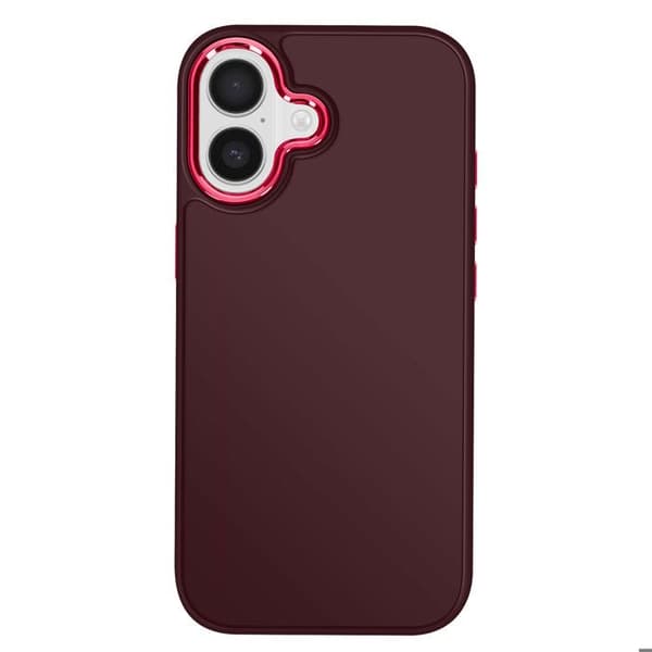 Coque til iPhone 17 Mat Finish med Metalisk Kamerarah Bordeaux Röd