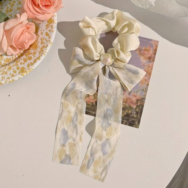 Chouchou Foulard - AVIZAR - Lång - Satintryck - Beige - Luftig Elegans Beige