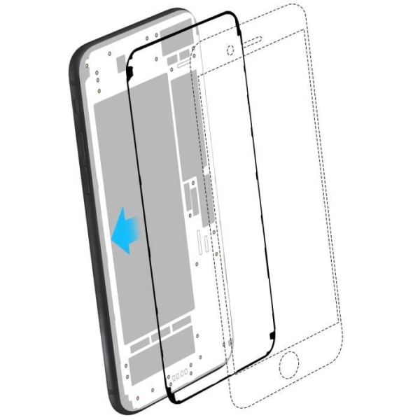 Ersättningslim för LCD-skärm - AVIZAR - iPhone 7 - Blå - Självhäftande - Multifunktionell Blå