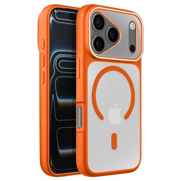 MagSafe-cover til iPhone 17 Pro Max Bi-materiale Beskyttelse Hård Bag Orange Apelsin