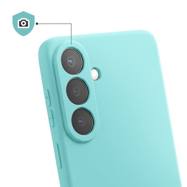 Silicone Soft-Touch-fodral för Galaxy S26 med turkos mikrofiberfoder Blå