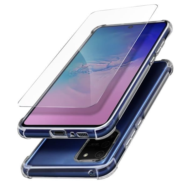 Beskyttelsespakke - AVIZAR - Samsung Galaxy S10 Lite - Blød TPU-cover - Hærdet glas - 360°