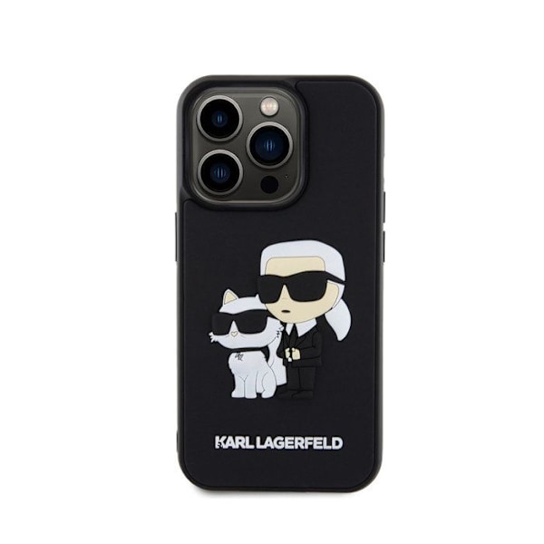 3D Coque Karl Choupette til iPhone 14 Pro Elegant Beskyttelse Karl Lagerfeld Sort Svart