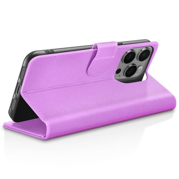 Plånboksetui - ZANAÉ - iPhone 14 Pro Max - Lila - Horisontellt Stöd - Magnetisk Stängning Lila