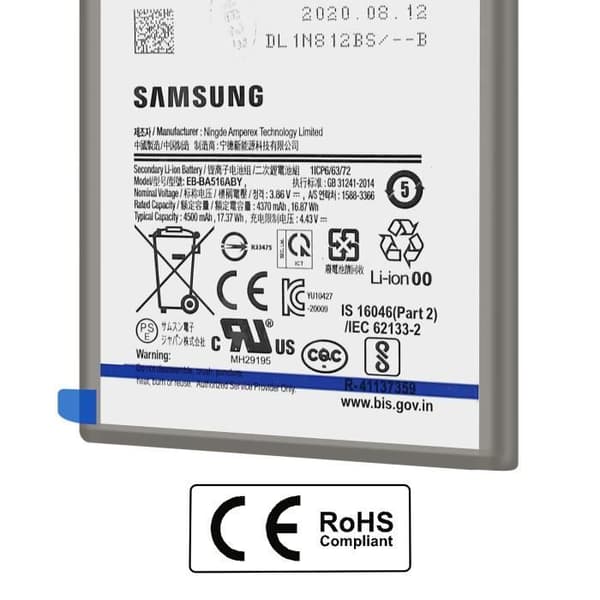 Intern Batteri - SAMSUNG - Galaxy A51 5G - 4000mAh - Original - Sort Svart