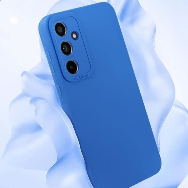 Coque - AVIZAR - Samsung Galaxy A55 5G - Silikone Mat - Forstærket kameraprotektion - Soft-touch Blå