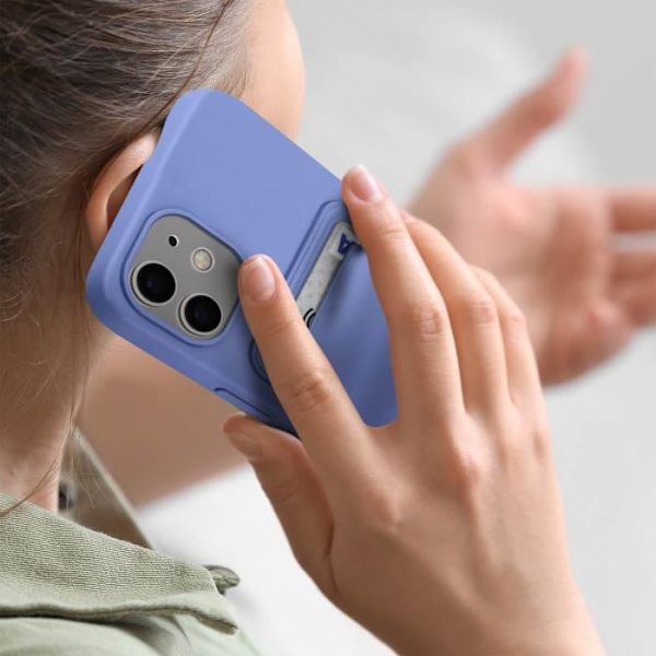 iPhone 12 ja 12 Pro Case Pehmeä silikoni korttipidike Forcell Purple - FORCELL - Jäykkä - Synteettinen - Mixed Lila