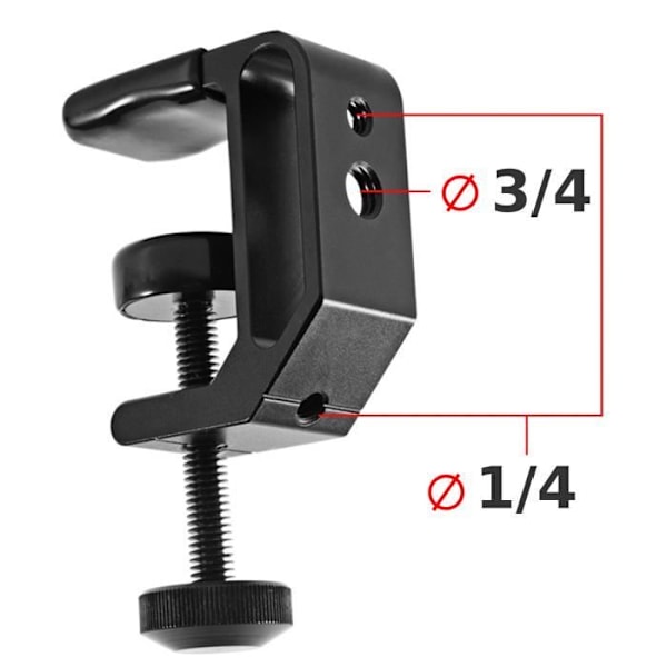 Support Adapter - AVIZAR - Universal Sort - Solid fiksering - Justerbar vinkel - Aluminium Svart