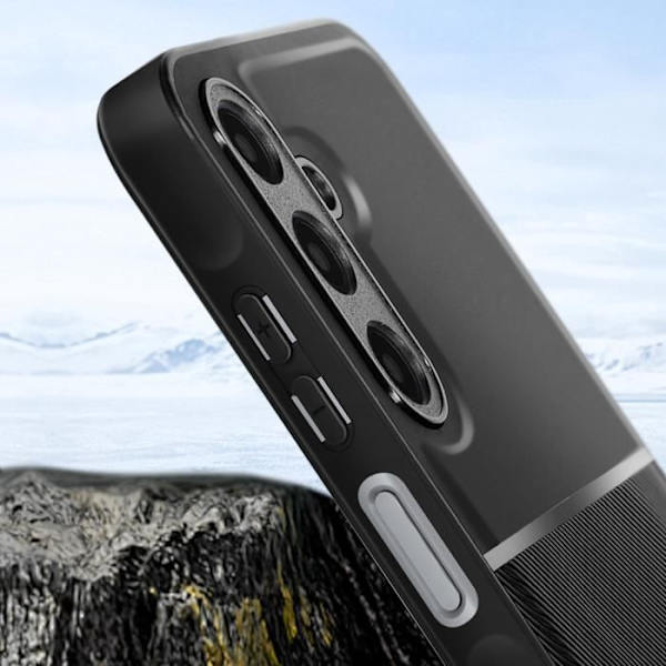 AVIZAR Skyddsfodral för Samsung Galaxy A25 5G - Svart - Hårt med mjuk stötsäker kontur Svart