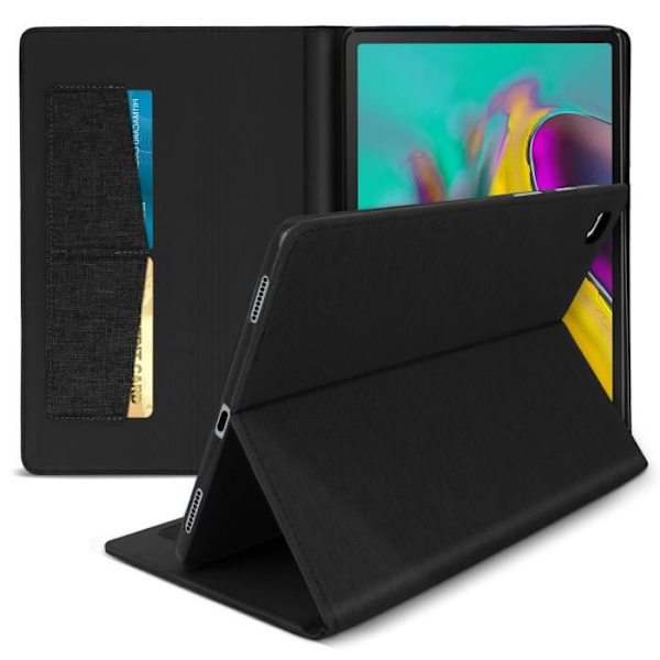 Cover - Samsung - Galaxy Tab S5e - Eco-leather - Card storage - Stand function - Black Svart