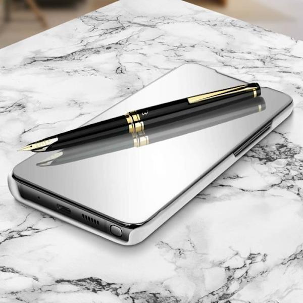 Hölster - AVIZAR - Samsung Galaxy Note 10 Lite - Spegel-effekt - Heltäckande Skydd - Stöd Funktion Silver