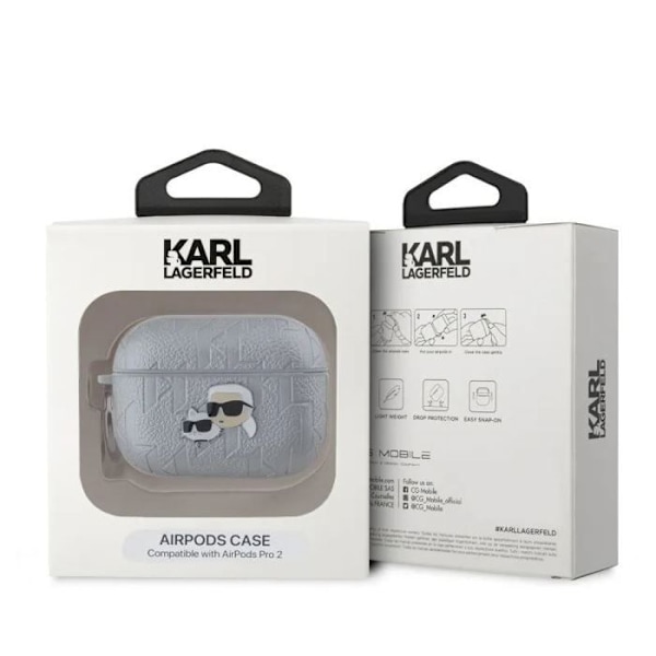 Beskyttelsesskal - Karl Lagerfeld - KLAP2PGKCPS - Premium PU læder - Sølv - Prægede design af Karl og Choupette Silver