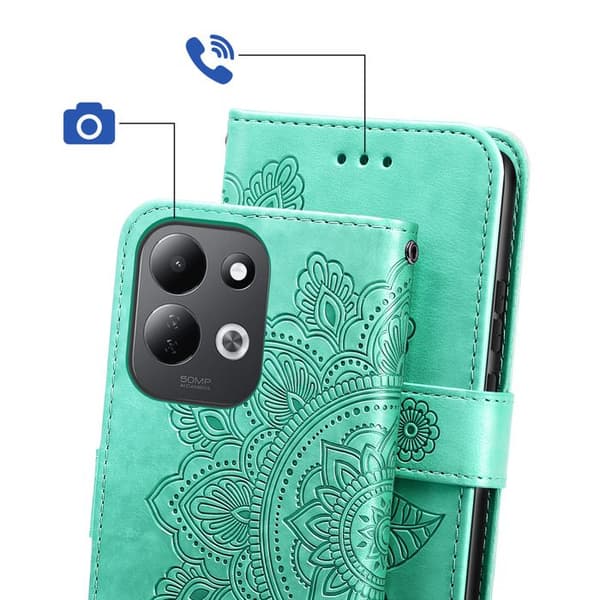 Plånboksfodral för Xiaomi Redmi 17 Mandala-mönster med Stöd Grön Grön