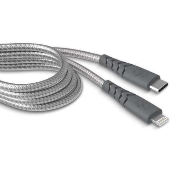 Force Power Förstärkt USB Typ C till Lightning MFI-kabel 2 m Grå - FPCBLMFIC2MG