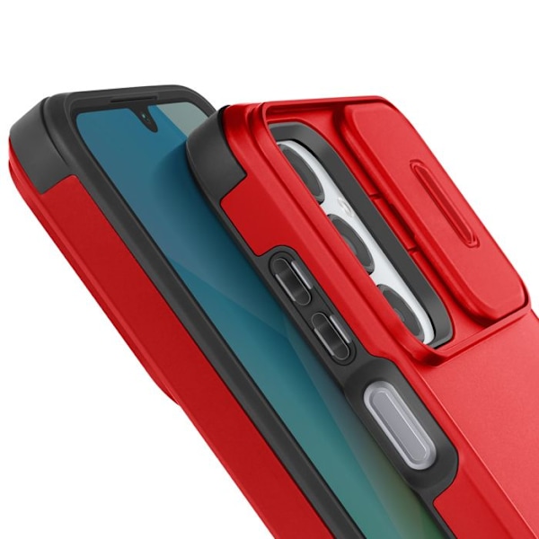 Samsung Galaxy A16:n antishock-suojakuori, liukurimpikamera, punainen Röd